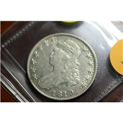 1819/8 Fifty Cent Bust Half (VF-XF Details)