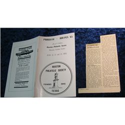 13. June 1965 Houpex '65 Houston Philatelic Society Program.