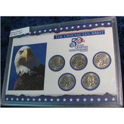 56. 2002 Statehood Quarter Collection in hard plastic Harris case. Five-piece.
