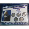 Image 1 : 57. 1999 Statehood Quarter Collection in hard plastic Harris case. Five-piece.