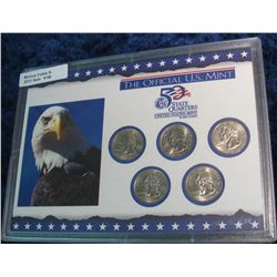 58. 2000 Statehood Quarter Collection in hard plastic Harris case. Five-piece.
