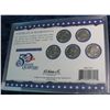 Image 2 : 59. 1999 D Statehood Quarter Collection in hard plastic Harris case. Five-piece.