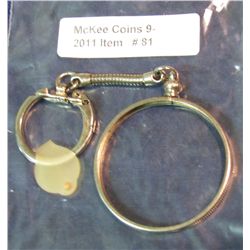 81, Key Chain and Bezel for a Silver Dollar.