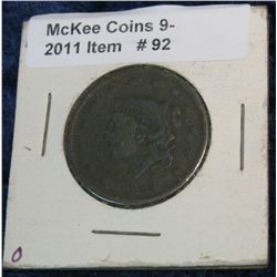92. 1838 U.S. Large Cent. F-12.