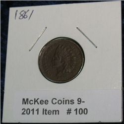 100. 1861  Indian Head Cent. F-12.