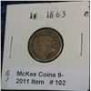 Image 1 : 102. 1863 Indian Head Cent. G-4.