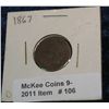Image 1 : 106. 1867 Indian Head Cent. G-4.