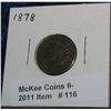 Image 1 : 116. 1878 Indian Head Cent. G-4.