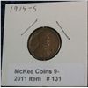 Image 1 : 131. 1914 S Lincoln Cent. VG-8.