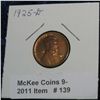 Image 1 : 139. 1925 D Lincoln Cent. Red-Brown Unc.