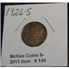 Image 1 : 140. 1926 S Lincoln Cent. F-12.
