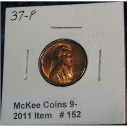 152. 1937 P Lincoln Cent. Brilliant Unc.