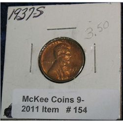 154. 1937 S Lincoln Cent. Toned Unc.