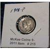 Image 1 : 215. 1918 P Mercury Dime. VF 20.