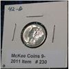 Image 1 : 230. 1942 D Mercury Dime. UNC.