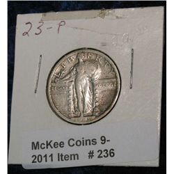 236. 1923 P Standing Liberty Quarter. G-4.