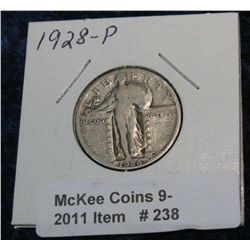 238. 1928 P Standing Liberty Quarter. VG-8.