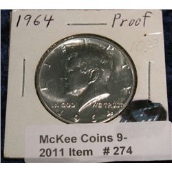 274. 1964 P Proof Kennedy Half Dollar.