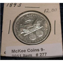 277. 1893 Columbian Exposition Commemorative Half Dollar.