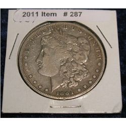 287. 1884 S Morgan Silver Dollar. F-12.