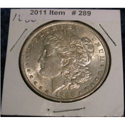 289. 1886 P Morgan Silver Dollar. EF 40.
