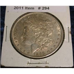 294. 1896 P Morgan Silver Dollar. EF 40.
