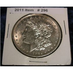 296. 1921 P Morgan Silver Dollar. AU 50.