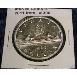 300. 1963 Canada Prooflike Silver Dollar.