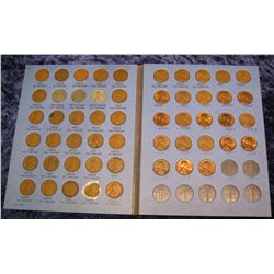 327. 1941 up Partial Set of Lincoln Cents in a Whitman folder. Circulated. (53 pcs.).