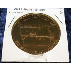 339. 1876-1976 Colo, Iowa Centennial Medal. Brass. 39mm. BU.