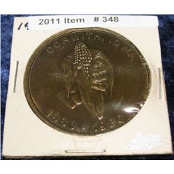 348. 1880-1980 Corwith, Iowa Centennial Medal. Brass. 39mm. BU.