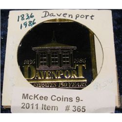 365. 1836-1986 Davenport, Iowa Centennial Foil. Mint.