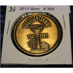 368. 1841-1991 Sesquicentennial Medal of De Witt, Iowa.
