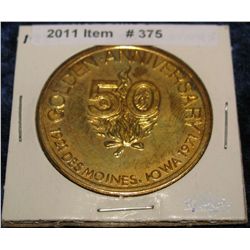 375. 1921-1971 Des Moines, Iowa Golden Anniversary Medal. 39mm. BU.