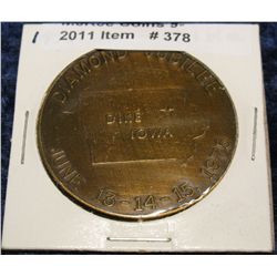 378. 1900-1975 Dike, Iowa Diamond Jubilee Medal. Brass. 39mm. BU.