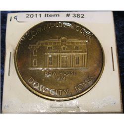 382. 1976 Dow City, Iowa Bicentennial Medal. Brass. 39mm. BU.