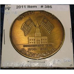 386. 1776-1976 Duncombe, Iowa Bicentennial Medal. Brass. 39mm. BU.