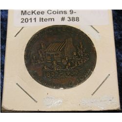 388. 1837-1937 Dyersville, Iowa Centennial Medal. Brass. Circulated.