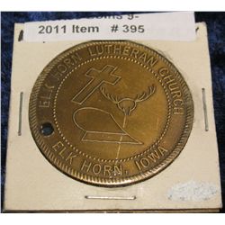 395. 1875-1975 Elk Horn, Iowa Centennial Medal. Brass. 39mm. BU.