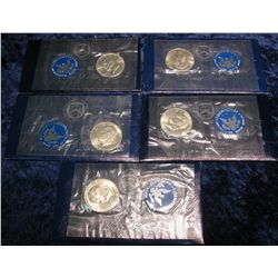 443. (5) 1971 S Silver Eisenhower Dollars. BU. In original blue packs.