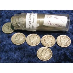449. (50) Pre 1940 Mercury Dimes. Circulated.