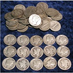 462. (50) Mercury Dimes dating Teens & Twenties. Circulated.