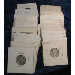 463. (50) Mercury Dimes dating prior to 1937. Carded.