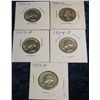 Image 1 : 473. 1939D, 40D, 53D, 54P, & D Washington Quarters.