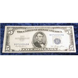 502. Series 1953 $5 Silver Certificate. VF.