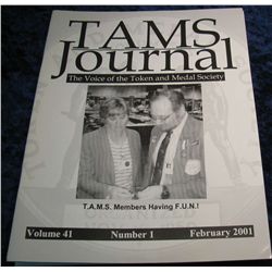 519. Volume 41 Numbers 1-6 2001 "TAMS Journal". Mint.