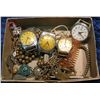 Image 2 : 547. Box of Antique Keys, Watch Heads, Chains, & Buttons.