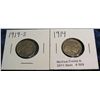 Image 1 : 569. 1914 P & 19 S Buffalo Nickels. G-4.