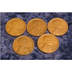 582. (5) 1924 S U.S. Wheat Cents. G-VG.