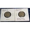 Image 1 : 593. 1924 D  & 25 S Buffalo Nickels. G-4.
